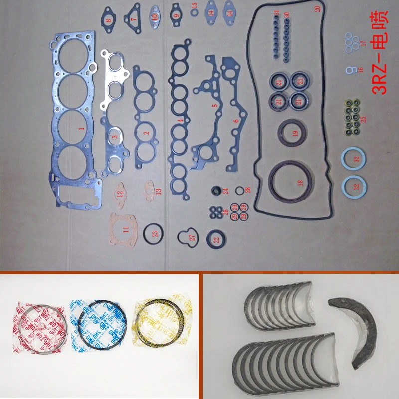 3RZ 3RZFE Full gasket kit crankshaft connecting rod bearing piston ring for Toyota HIACE/DYNA/LAND CRUISER/COASTER/4Runner 2.7L
3RZ 3RZFE Full gasket kit crankshaft connecting rod bearing piston ring for Toyota HIACE/DYNA/LAND CRUISER/COASTER/4Runner 2.7L