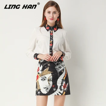 LINGHAN Fashion patchwork Long sleeve Blouse Top+High waist Sequins Mini Skirt Elegant Print Two-piece set Designer New
LINGHAN Fashion patchwork Long sleeve Blouse Top+High waist Sequins Mini Skirt Elegant Print Two-piece set Designer New