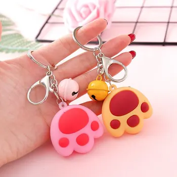 Popular Women Bell Keychain Creative Three-Dimensional Cute Cat Claw Key Chain Soft Rubber Bell Car Bag Pendant Key Ring Gift 
Popular Women Bell Keychain Creative Three-Dimensional Cute Cat Claw Key Chain Soft Rubber Bell Car Bag Pendant Key Ring Gift