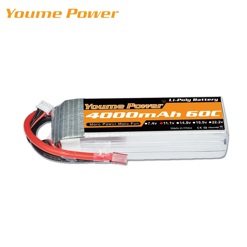 YOUME Lipo 2S 7 4 V 3S 11 1 4000mAh 60C 4S 14 8 6S 22 2 аккумулятор XT60 T TRX 18 5 5S для радиоуправляемых