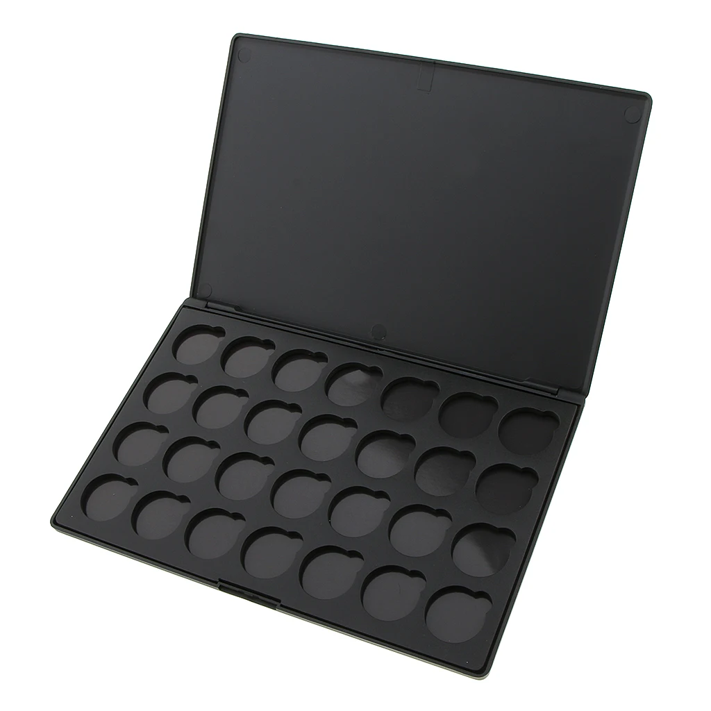 Cosmetic Travel Magnetic Empty Palette Box Eyeshadow Powder Blusher Makeup Case Organizer with 28 Round Pans Tins Set