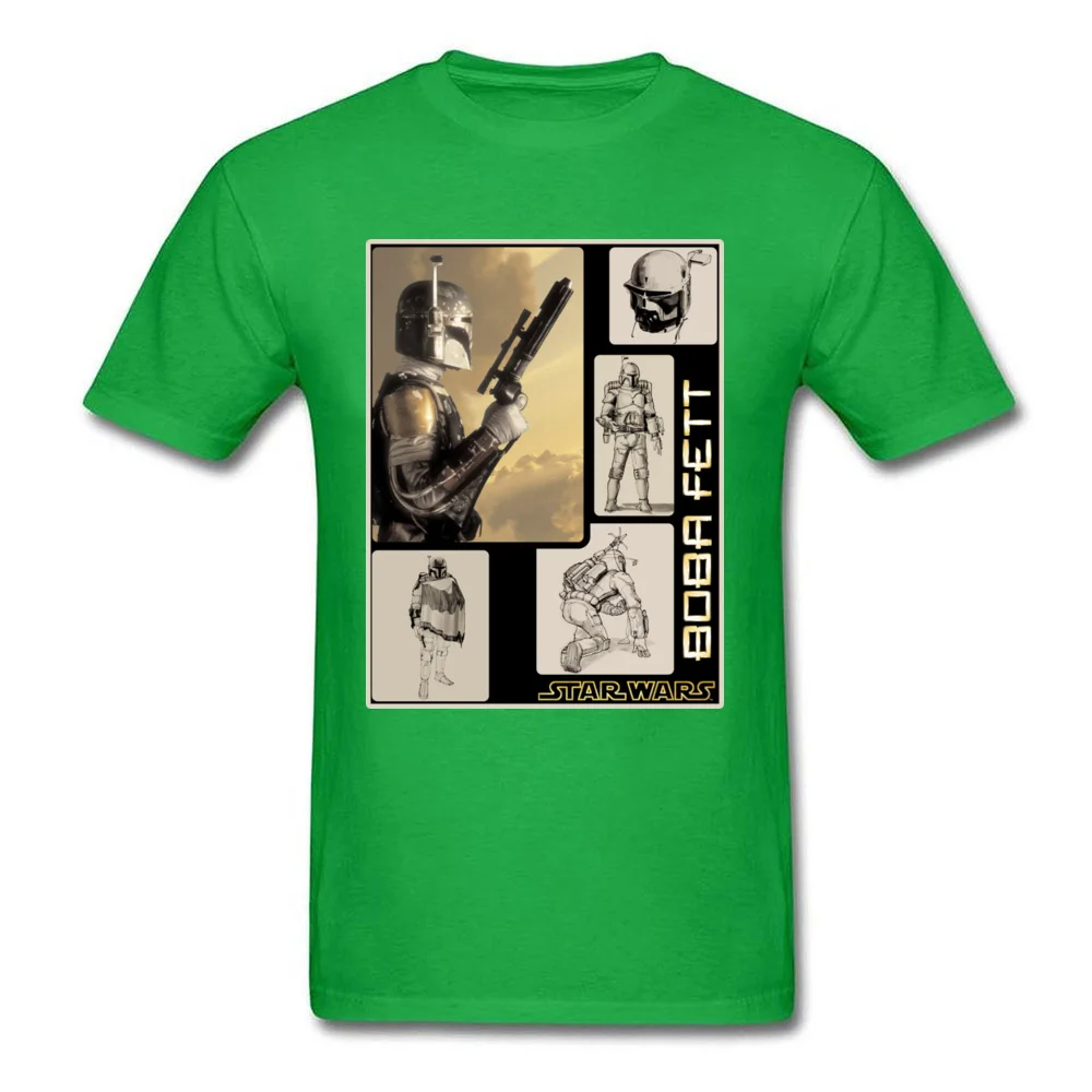 Star Wars Boba Fett Detailed Family Male T-shirts Crew Neck Short Sleeve 100% Cotton Fabric Tops T Shirt Geek Tee-Shirts Boba Fett Detailed green