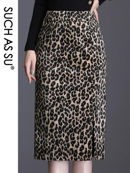 New Mid Long Leopard Skirts Womens Autumn Winter Spring Polyester Pencil Skirt High Waist Plus Size S-3XL Size Slim Female skirt 
New Mid Long Leopard Skirts Womens Autumn Winter Spring Polyester Pencil Skirt High Waist Plus Size S-3XL Size Slim Female skirt