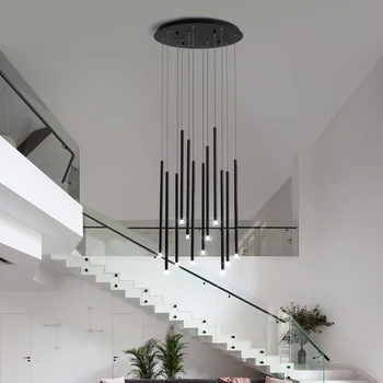 Modern Minimalist Stair Chandelier Ceiling Nordic Villa Chandelier Lighting Gold / Black / Led Chandelier for Cafe Restaurant AC
Modern Minimalist Stair Chandelier Ceiling Nordic Villa Chandelier Lighting Gold / Black / Led Chandelier for Cafe Restaurant AC