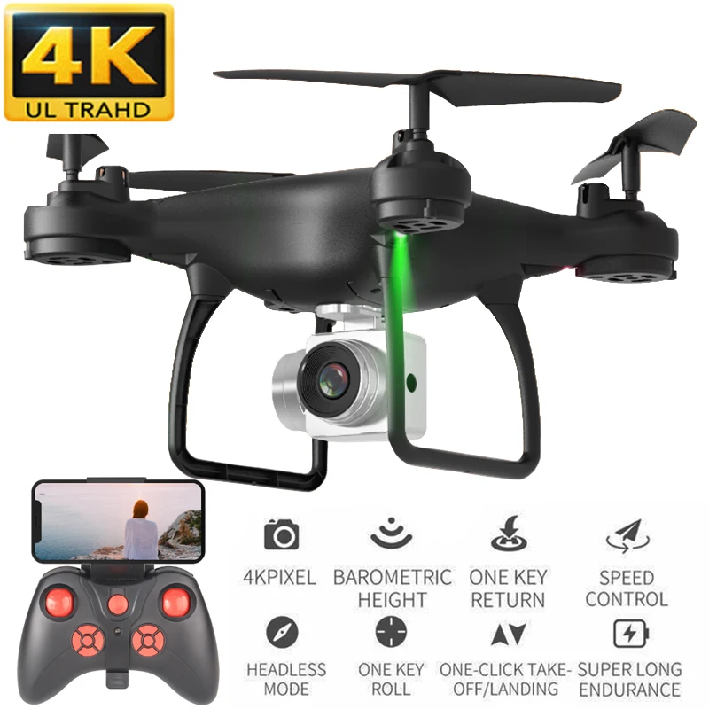 RC Квадрокоптер Дрон 4K камера WIFI FPV селфи Профессиональный 1080P HD вертолет 4 канала 6