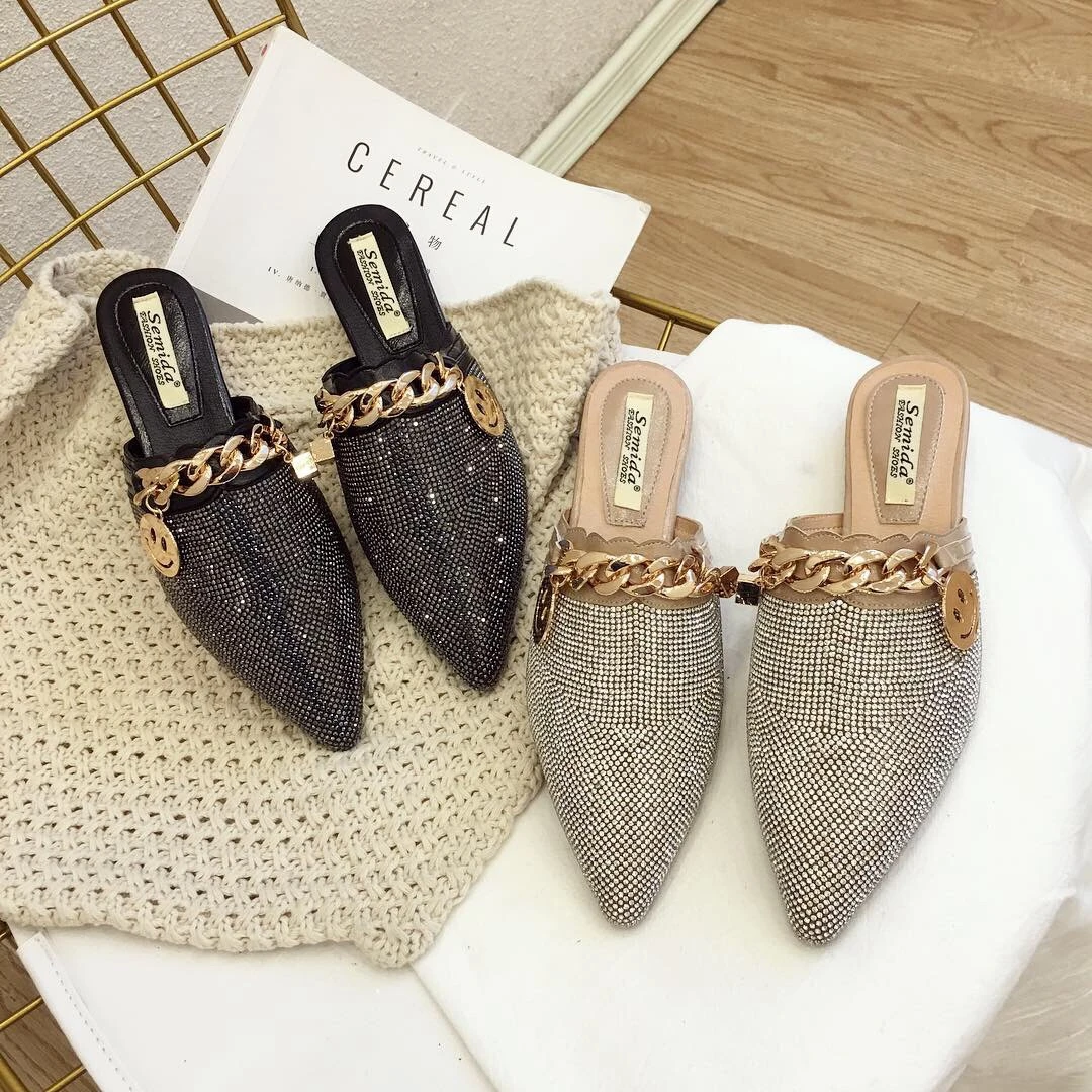 Women Mules Luxury Flats Fashion Loafers Designer Shoes Summer Slippers Pointed Toe Slides Slip on Wedding Casual Ladies Sandals
Women Mules Luxury Flats Fashion Loafers Designer Shoes Summer Slippers Pointed Toe Slides Slip on Wedding Casual Ladies Sandals