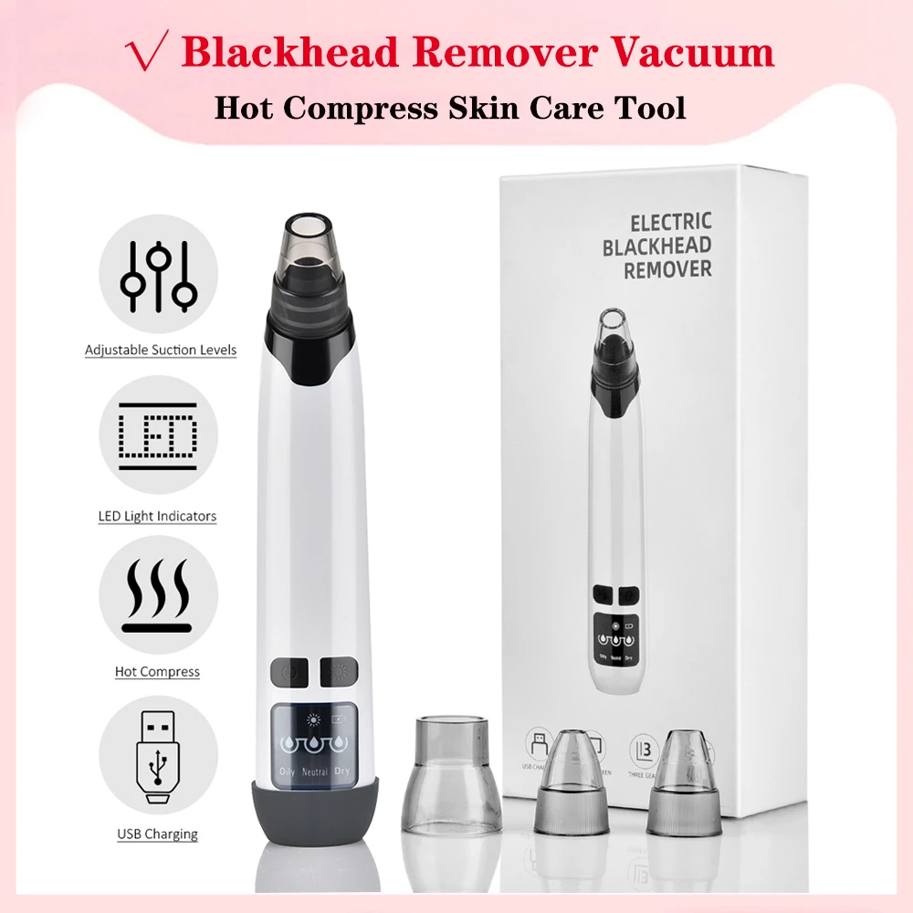

Blackhead Remover Face Deep Pore Cleaner Removal Vacuum Suction Acne Black Head Remover Tool Pimple Sucker Acne Extractor