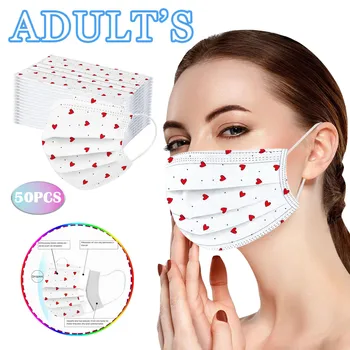 50PCS Adult Disposable Mask Polka Dot Heart Love Printed Disposable Protective Face Masks 3Ply Breathable Mascarillas Mondkapjes
50PCS Adult Disposable Mask Polka Dot Heart Love Printed Disposable Protective Face Masks 3Ply Breathable Mascarillas Mondkapjes