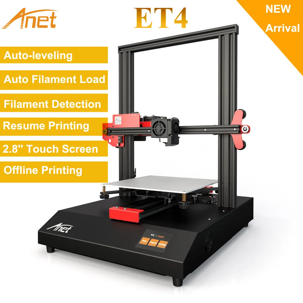 Anet ET4 3D Printer with 2.8 Inch Color Touchscreen Resume Power Failure Printing/Filament Run Out Detection/Auto Leveling
Anet ET4 3D Printer with 2.8 Inch Color Touchscreen Resume Power Failure Printing/Filament Run Out Detection/Auto Leveling