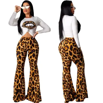 Women's Flared Leg Stretchy Pants Spring Autumn Bell Bottom Leopard Long High Waisted Trousers Femela Clothing
Women's Flared Leg Stretchy Pants Spring Autumn Bell Bottom Leopard Long High Waisted Trousers Femela Clothing