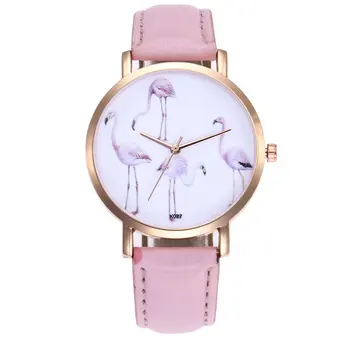 Women Girls Quartz Watches Flamingo Pattern Leather Strap Analog Wrist-Watch Fashionable Popular Nice Sweety Gift Ladies Reloj 
Women Girls Quartz Watches Flamingo Pattern Leather Strap Analog Wrist-Watch Fashionable Popular Nice Sweety Gift Ladies Reloj