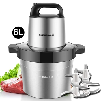6L Electric Food Chopper Multi Functional Meat Grinder Household Stainless Steel Vegetable Lamb Electric Meat Grinder Machine
6L Electric Food Chopper Multi Functional Meat Grinder Household Stainless Steel Vegetable Lamb Electric Meat Grinder Machine
