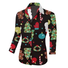 Christmas Women Blouses and Shirts New Beautiful Print Elegant Long Sleeve Tops Female Loose Button Up Shirt Feminine Chemises 
Christmas Women Blouses and Shirts New Beautiful Print Elegant Long Sleeve Tops Female Loose Button Up Shirt Feminine Chemises