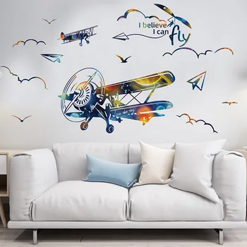 Cartoon Airplane Wall Sticker DIY Aircraft Wall Decals for Kids Room Baby Bedroom Nursery Home Decoration
Cartoon Airplane Wall Sticker DIY Aircraft Wall Decals for Kids Room Baby Bedroom Nursery Home Decoration