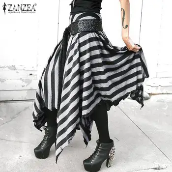 S 5XL Summer Striped Skirts Fashion Asymmetrical Sundress ZANZEA Women Elastic Waist Party Long Maxi Faldas Saia Female Robe
S 5XL Summer Striped Skirts Fashion Asymmetrical Sundress ZANZEA Women Elastic Waist Party Long Maxi Faldas Saia Female Robe