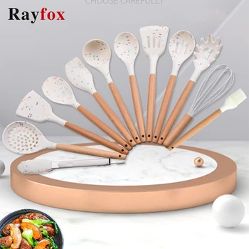 White Silicone Cooking Utensils Set Non-stick Spatula Shovel Wooden Handle Cooking Tools Set Storage Box Kitchen Tools Gadgets
White Silicone Cooking Utensils Set Non-stick Spatula Shovel Wooden Handle Cooking Tools Set Storage Box Kitchen Tools Gadgets