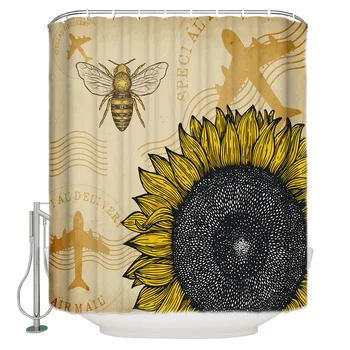 Sunflower Bee Retro Style Bathroom Shower Curtain Home Decoration Bathroom Accessories Shower Curtain
Sunflower Bee Retro Style Bathroom Shower Curtain Home Decoration Bathroom Accessories Shower Curtain