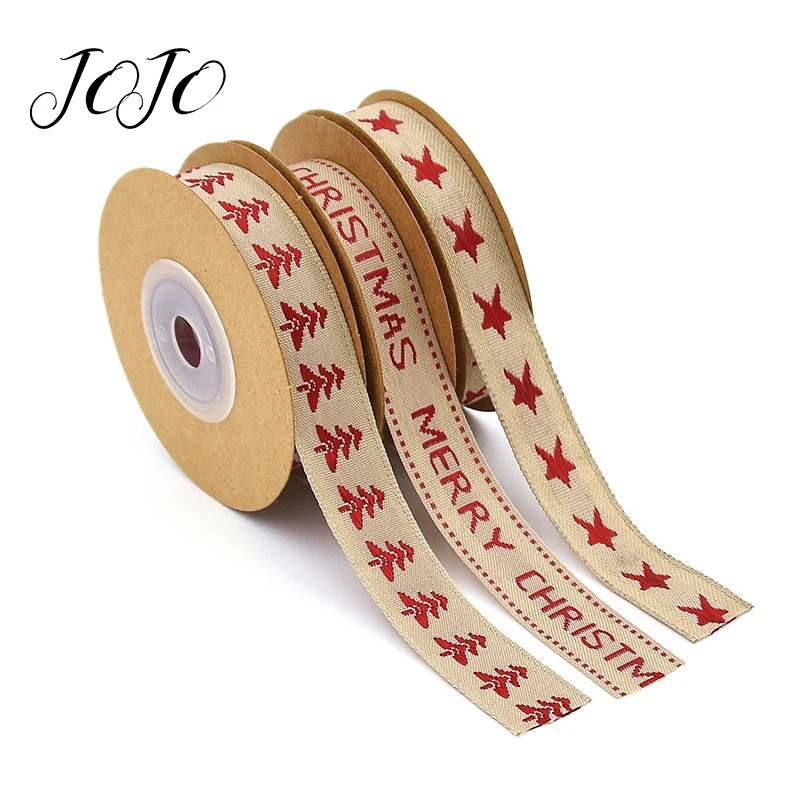 JOJO BOWS 15mm 5y Christmas Cotton Hemp Ribbon For Craft Christmas Tree Pentagram Printed Tape For Needlework DIY Bows Supplies
JOJO BOWS 15mm 5y Christmas Cotton Hemp Ribbon For Craft Christmas Tree Pentagram Printed Tape For Needlework DIY Bows Supplies