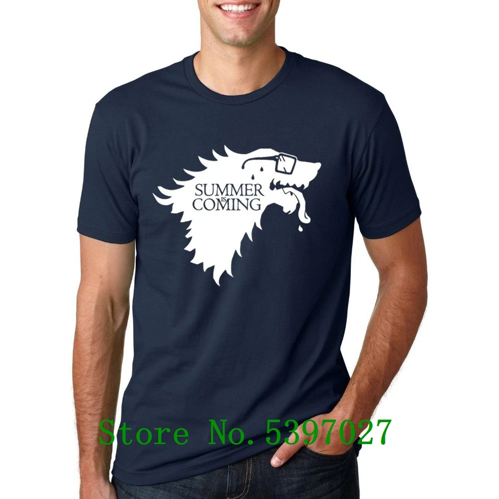 

Summer Summer Is Coming T-Shirt Men Game Of Thrones Fans Hilarious Stark Shirt 2020 Funny New Brand Men Tee Shirt