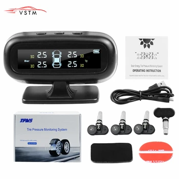TPMS Tire Pressure Monitor System Alarm 4 Internal / External Sensor Temperature Gauge Meter Car Solar Power
TPMS Tire Pressure Monitor System Alarm 4 Internal / External Sensor Temperature Gauge Meter Car Solar Power