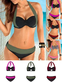 Bikini 2020 Solid Swimsuit Women Swimwear Push Up Bikini Set Patchwork Biquini Brazilian Summer Beach Bathing Suit Swim Wear#g30
Bikini 2020 Solid Swimsuit Women Swimwear Push Up Bikini Set Patchwork Biquini Brazilian Summer Beach Bathing Suit Swim Wear#g30