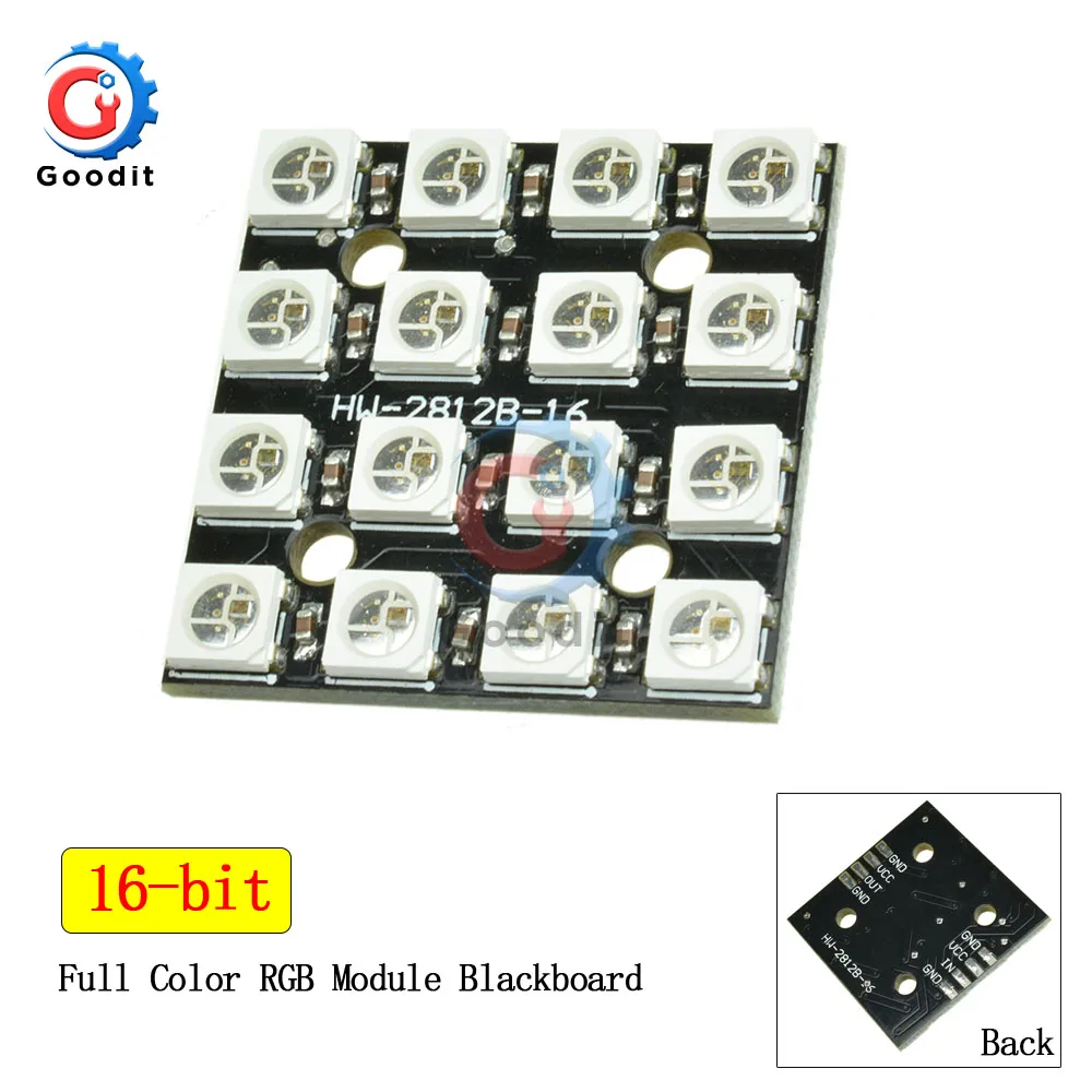 WS2812B RGB LED Ring 16 Bits WS2812 5050 RGB LED Lights With Integrated Driver Module For Arduino 16bit LED Lamp Panel
WS2812B RGB LED Ring 16 Bits WS2812 5050 RGB LED Lights With Integrated Driver Module For Arduino 16bit LED Lamp Panel
