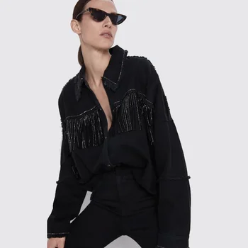 ZA 2019 Autumn Winter New Cardigan Square Collar Tassel Shirt Fashion Occident Casual Loose Long-sleeve Shirt Vacation Wholesale
ZA 2019 Autumn Winter New Cardigan Square Collar Tassel Shirt Fashion Occident Casual Loose Long-sleeve Shirt Vacation Wholesale