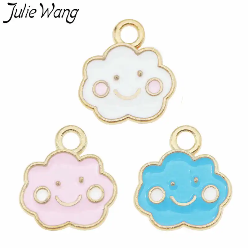 Julie Wang 6PCS Enamel Cartoon Clouds Charm Smiling Happy Alloy Gold Tone Necklace Bracelet Earrings Jewelry Making Accessory
Julie Wang 6PCS Enamel Cartoon Clouds Charm Smiling Happy Alloy Gold Tone Necklace Bracelet Earrings Jewelry Making Accessory