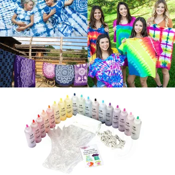 18 Bottles Tulip One Step Tie Dye Kit Fabric Textile Permanent Paint Colours Craft Arts Clothes for Solo Projects Dyes Paint
18 Bottles Tulip One Step Tie Dye Kit Fabric Textile Permanent Paint Colours Craft Arts Clothes for Solo Projects Dyes Paint