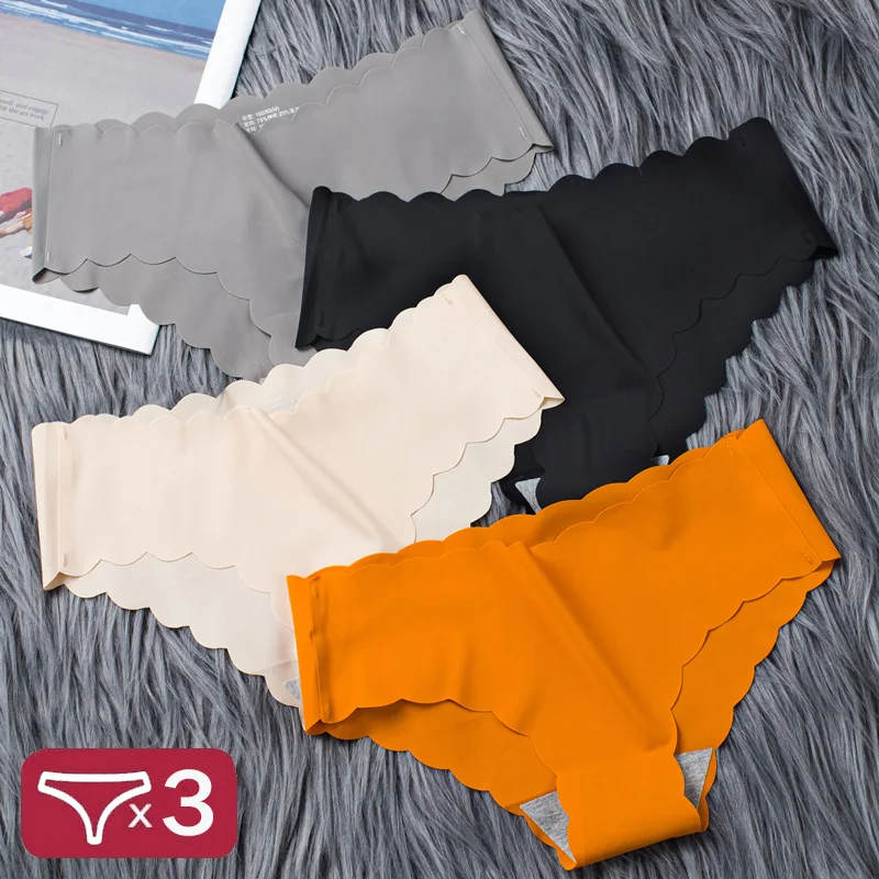 3Pcs/Lot Sexy Women's Panties Set Underwear Seamless Underpants Mid Rise Solid Color Woman Sport Briefs Comfort Lady Lingerie | Женская