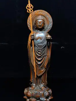 9" Chinese Boxwood Seikos Wood Carving Ksitigarbha statue Blessing of the Buddha Woodcarving, one of the four major Buddhas 
9" Chinese Boxwood Seikos Wood Carving Ksitigarbha statue Blessing of the Buddha Woodcarving, one of the four major Buddhas