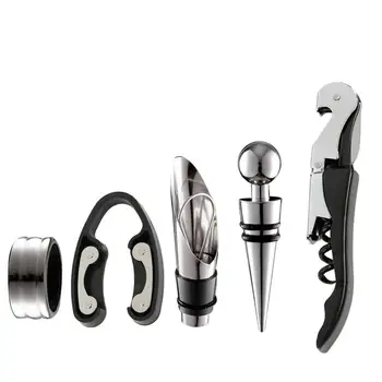 Wine Opener Kit Set including 5 pcs tool Stainless Steel Wine Opener Kit Pourer Wine Ring Wine Decanter Bottle Opener Cutter #EW
Wine Opener Kit Set including 5 pcs tool Stainless Steel Wine Opener Kit Pourer Wine Ring Wine Decanter Bottle Opener Cutter #EW