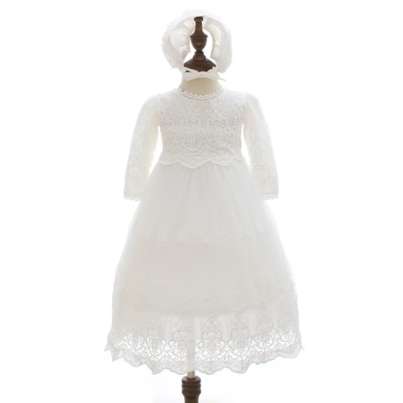 

Baby Dress Long Sleeve Kids Second First Birthday Girl Party Gown for Christening Infant Baptism Dresses 1 Year Party Frocks D27