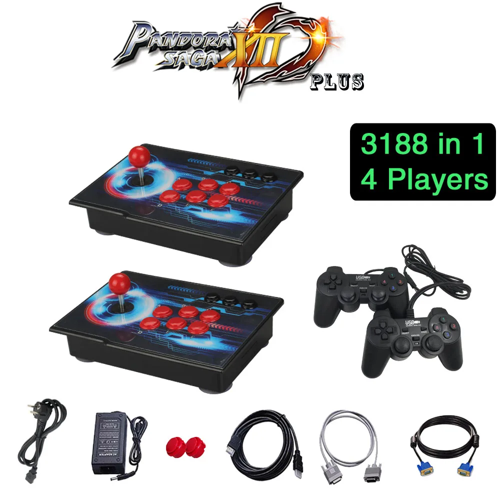 Pandora Saga Box 12 Plus 3188 in 1 Save Function Zero Delay Retro 3D Arcade Game Console 4 Players Joystick Controller Cabinet
Pandora Saga Box 12 Plus 3188 in 1 Save Function Zero Delay Retro 3D Arcade Game Console 4 Players Joystick Controller Cabinet