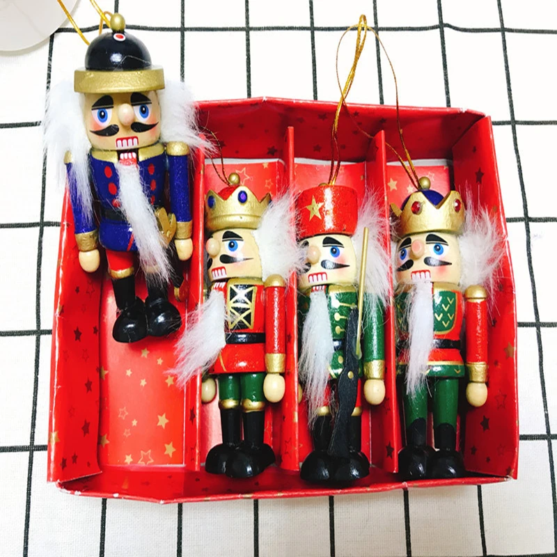 4pcs/set 10cm Wooden Nutcracker Puppet Zakka Creative Desktop Decoration Christmas Ornaments Drawing Walnuts Soldiers Band Dolls
4pcs/set 10cm Wooden Nutcracker Puppet Zakka Creative Desktop Decoration Christmas Ornaments Drawing Walnuts Soldiers Band Dolls