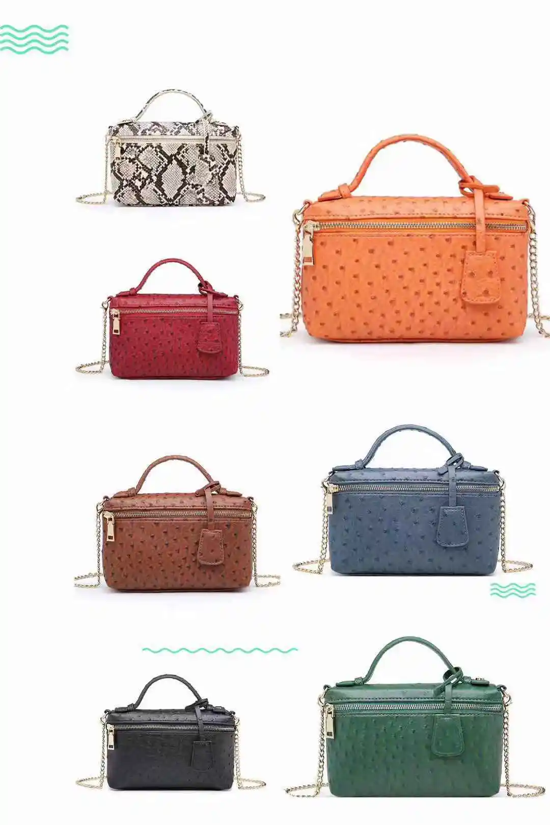 Europe and The United States 2019 New Women's Bag Ostrich Pattern Portable Chain Messenger Bag PU handbag
Europe and The United States 2019 New Women's Bag Ostrich Pattern Portable Chain Messenger Bag PU handbag