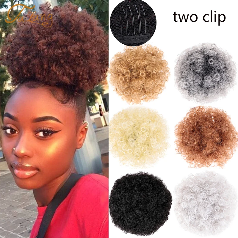 TALANG Synthetic Puff Afro Short Kinky Curly Chignon Hair Bun Drawstring Ponytail Wrap Hairpiece Fake Hair Extensions
TALANG Synthetic Puff Afro Short Kinky Curly Chignon Hair Bun Drawstring Ponytail Wrap Hairpiece Fake Hair Extensions