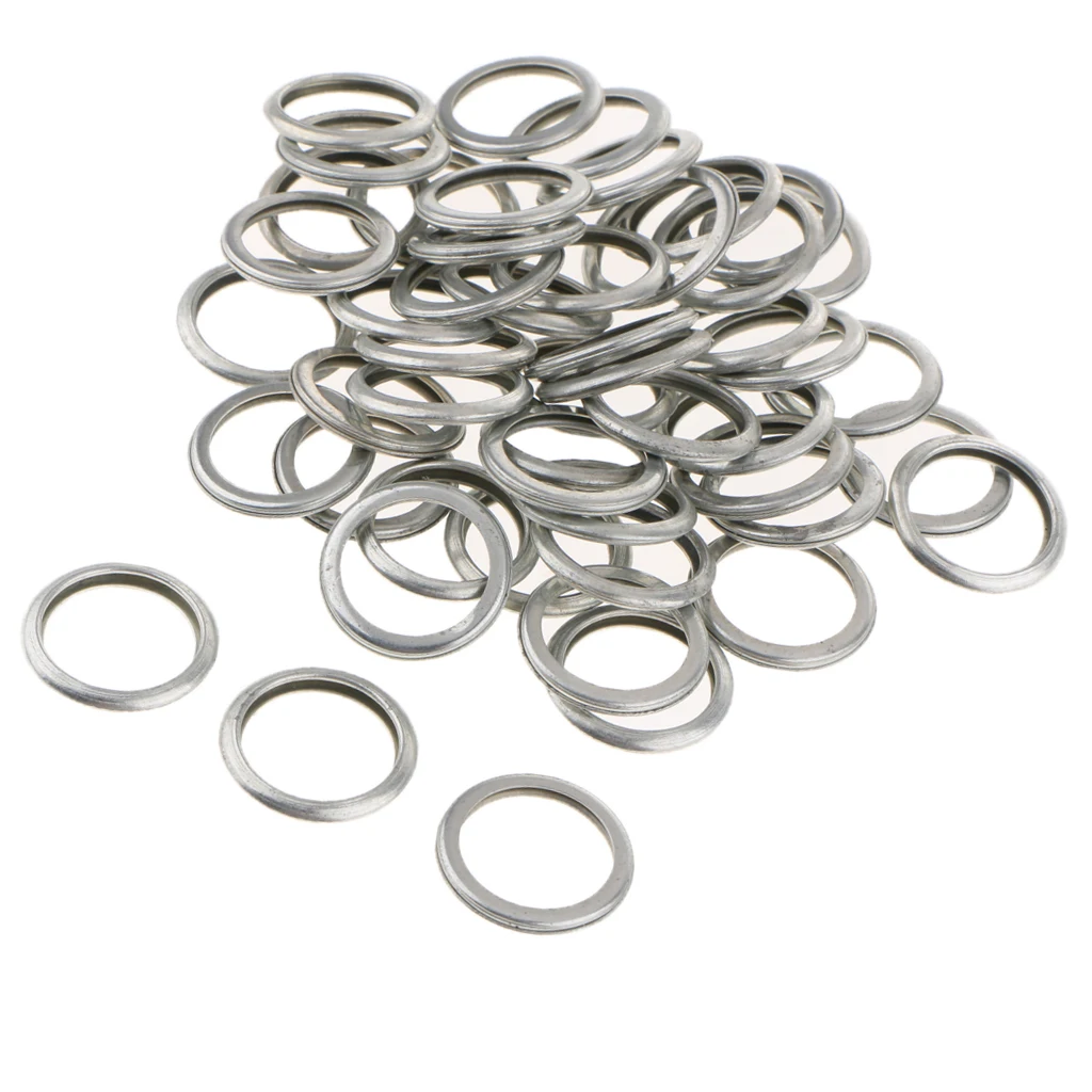 Pack of 50 Sliver Engine Oil Drain Plug Crush Washer Rings Thickness: 2.5mm Pack of 50 Sliver Engine Oil Drain Plug Crush Washer Rings Thickness: 2.5mm