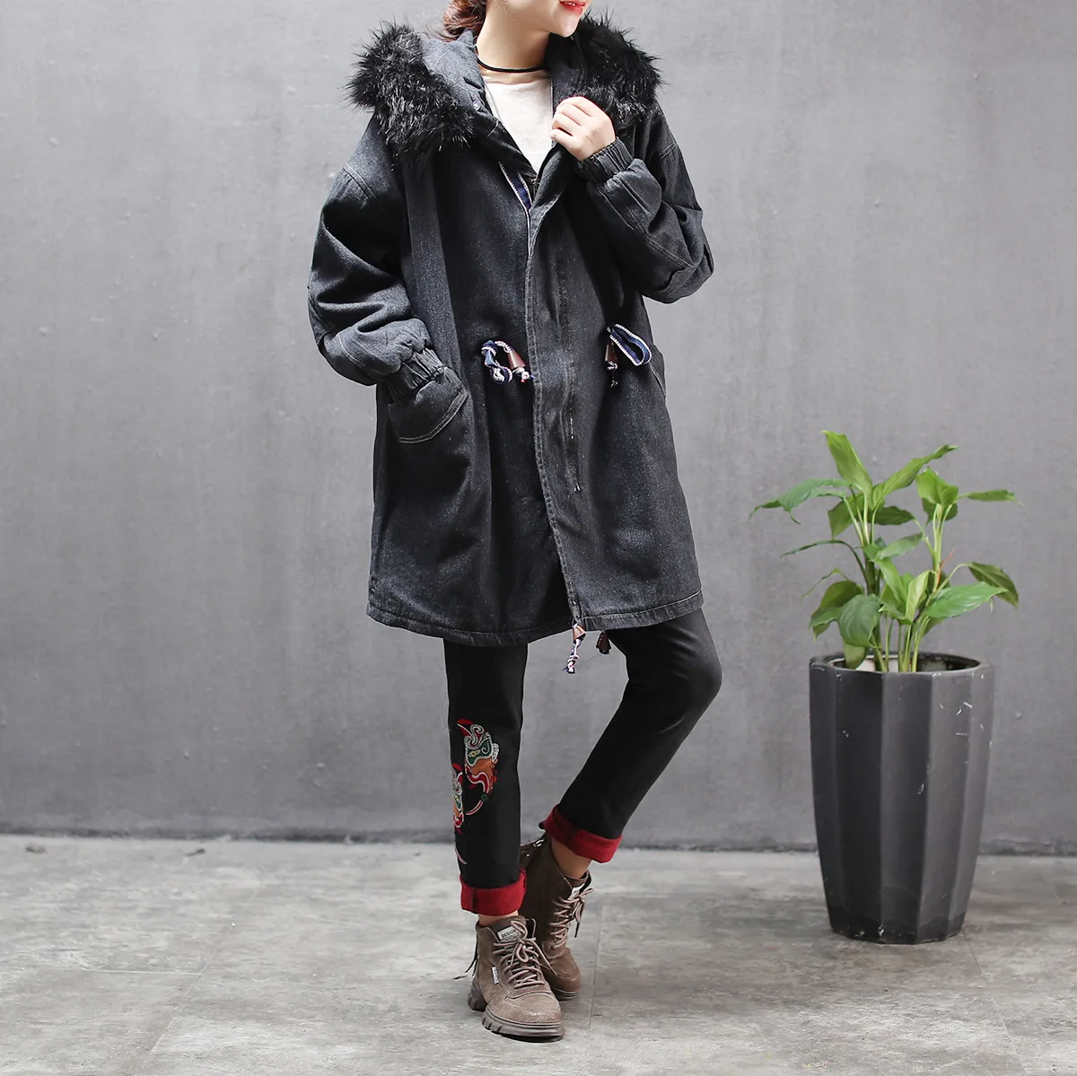 Artistic Casual 19 Autumn New Style Simple Washing Cowboy Hooded Waist Hugging plus Cotton Versatile Cotton-padded Clothes 6478
Artistic Casual 19 Autumn New Style Simple Washing Cowboy Hooded Waist Hugging plus Cotton Versatile Cotton-padded Clothes 6478