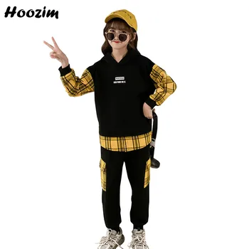 Spring High Street Girls Clothing Set 4-13 Years Colorlock Pattern Hoodies Sweatshirt+Plaid Pants Set Child Chic Suit For Girls
Spring High Street Girls Clothing Set 4-13 Years Colorlock Pattern Hoodies Sweatshirt+Plaid Pants Set Child Chic Suit For Girls
