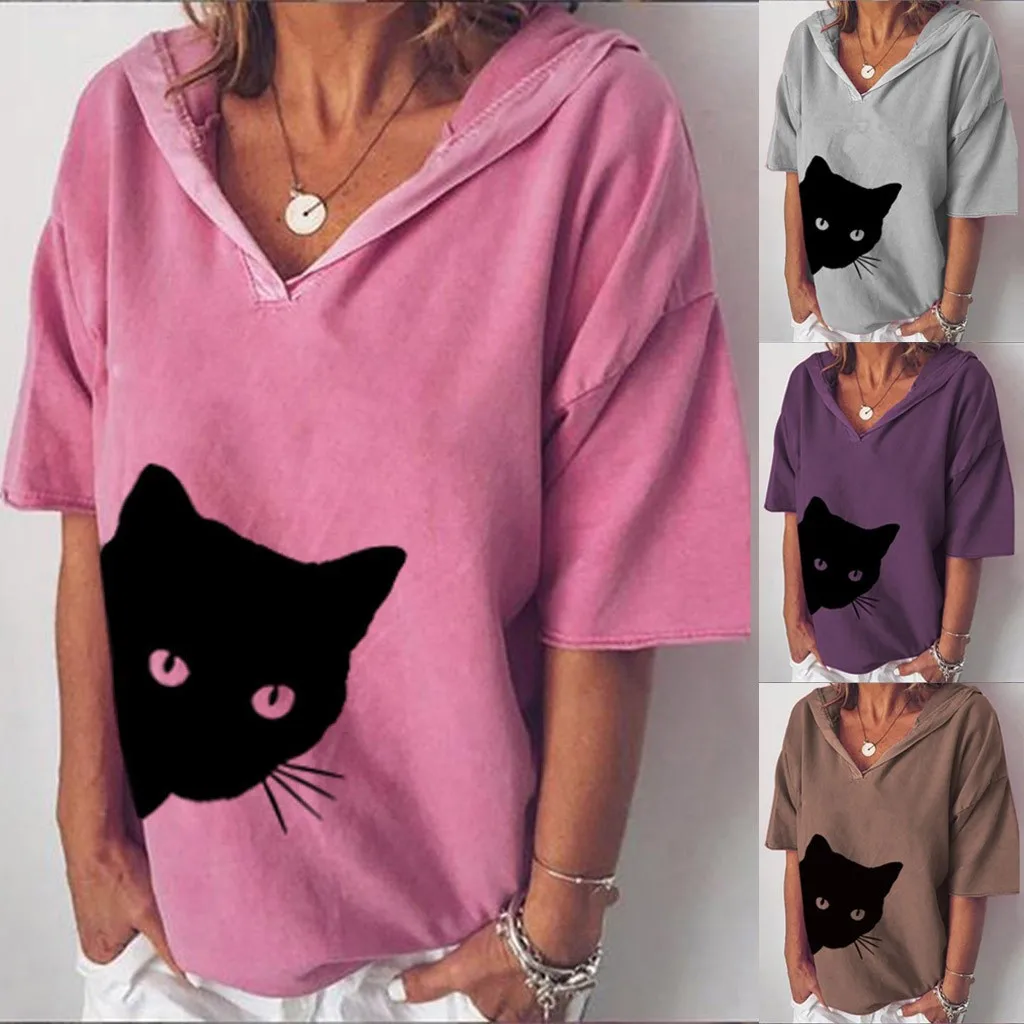2020 Summer New Style Hoodie Shirt Top Ladies Loose Casual Cotton Linen Cat Head Print Top Ladies Top
2020 Summer New Style Hoodie Shirt Top Ladies Loose Casual Cotton Linen Cat Head Print Top Ladies Top