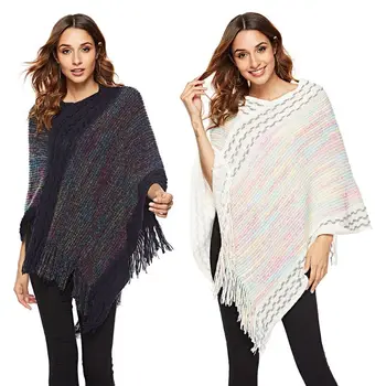 Stylish Women Batwing Sweater Rainbow Colorful Stripes Knitted Pullover Poncho Cape Lady Female Casual Outwear Wrap Shawl
Stylish Women Batwing Sweater Rainbow Colorful Stripes Knitted Pullover Poncho Cape Lady Female Casual Outwear Wrap Shawl
