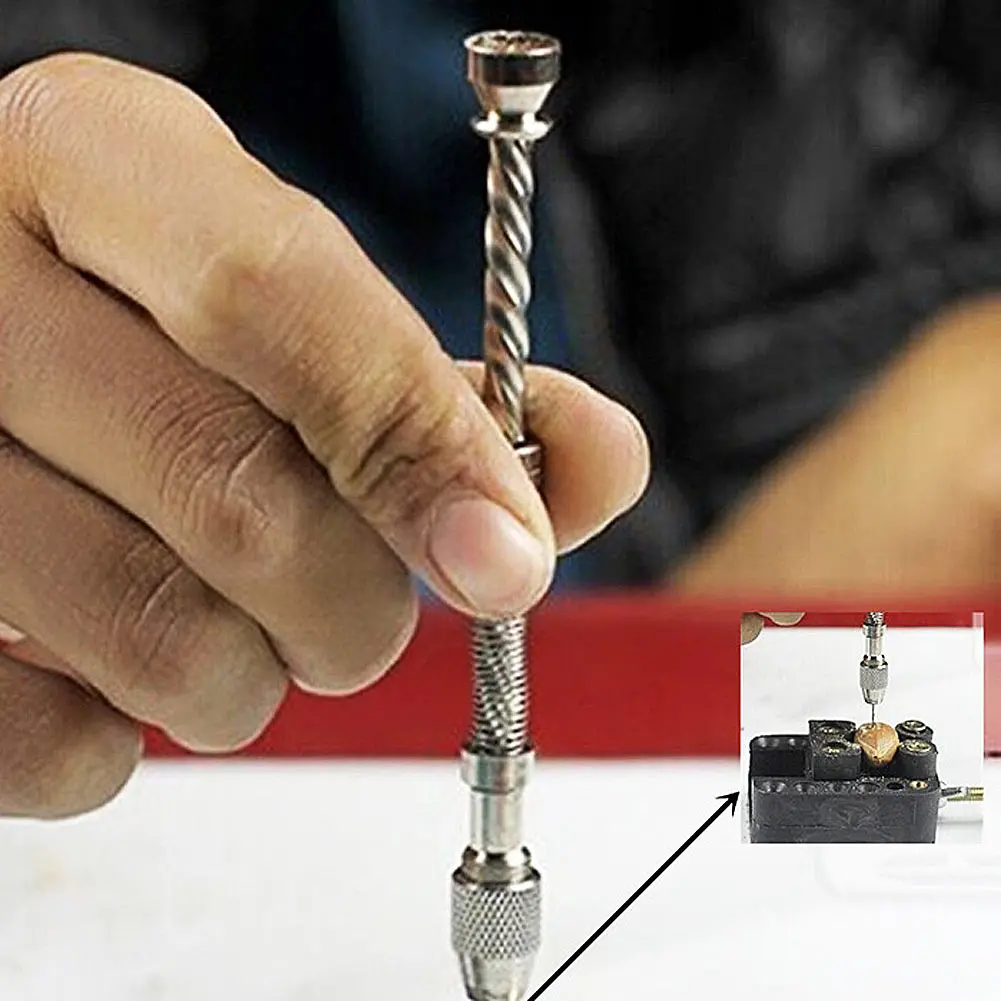 Semi-Automatic Mini Manual Hand Drill Aluminum Spiral Hand Manual Push Chuck Twsit Micro Drill Bit 0.3-2mm Wood Model Manual
Semi-Automatic Mini Manual Hand Drill Aluminum Spiral Hand Manual Push Chuck Twsit Micro Drill Bit 0.3-2mm Wood Model Manual