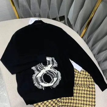 top quality 100% cashmere knit sweater women letter 8 jacquard embroidery tassel soft knitted pullover autumn casual jumper
top quality 100% cashmere knit sweater women letter 8 jacquard embroidery tassel soft knitted pullover autumn casual jumper