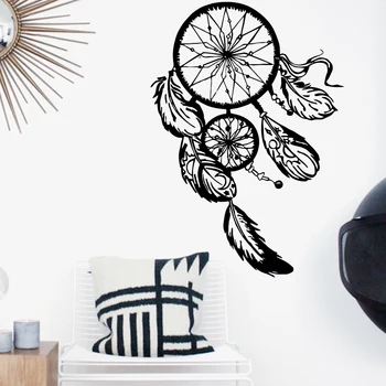 

Art Design Dream catcher Vinyl Wall Sticker Home Decor Feathers Night Symbol Indian Decal Bedroom Livingroom Dream catch 3824