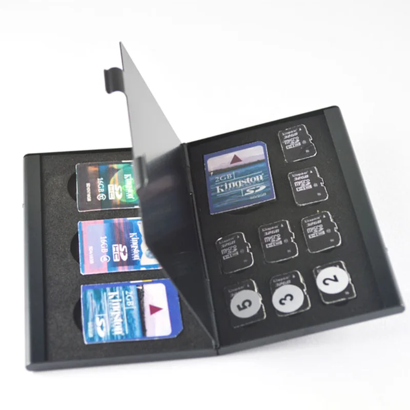 Black Aluminium Alloy Micro for SD MMC TF Memory Card Storage Box Protecter Case 4x for SD Card 8 X Micro SIM Card
Black Aluminium Alloy Micro for SD MMC TF Memory Card Storage Box Protecter Case 4x for SD Card 8 X Micro SIM Card