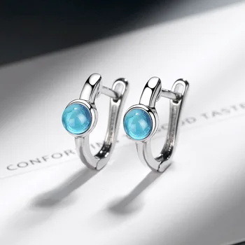 925 Sterling Silver Blue Crystal Round Stud Earrings For Women Romantic Earring Brincos pendientes eh707
925 Sterling Silver Blue Crystal Round Stud Earrings For Women Romantic Earring Brincos pendientes eh707