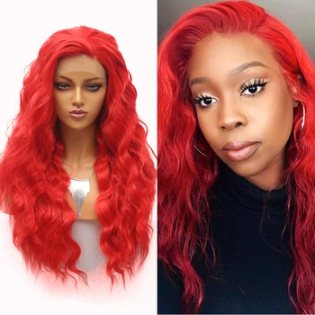 QUINLUX WIGS Synthetic Wigs Red Wavy Hair Cosplay Game For Black Women Frontal Lace Wig Glueless Heat Fiber Half Hand Tied 
QUINLUX WIGS Synthetic Wigs Red Wavy Hair Cosplay Game For Black Women Frontal Lace Wig Glueless Heat Fiber Half Hand Tied