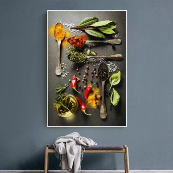 Grains Spices Spoon Kitchen Food Canvas Painting Posters and Prints Scandinavian Kitchen Wall Art Picture Living Room Cuadros
Grains Spices Spoon Kitchen Food Canvas Painting Posters and Prints Scandinavian Kitchen Wall Art Picture Living Room Cuadros