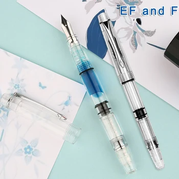 Transparent Piston Fountain Pen Clear Ink EF F Nib Extra Fine Large Capacity for Office Writing AS99
Transparent Piston Fountain Pen Clear Ink EF F Nib Extra Fine Large Capacity for Office Writing AS99